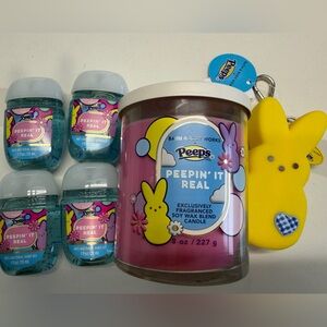 Bath & Body Works Peepin' It Real BUNDLE! Peep, 4 pocketbacs, single-wick candle